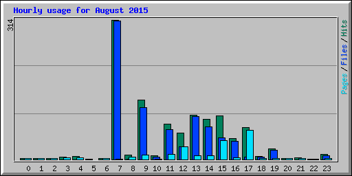 Hourly usage for August 2015